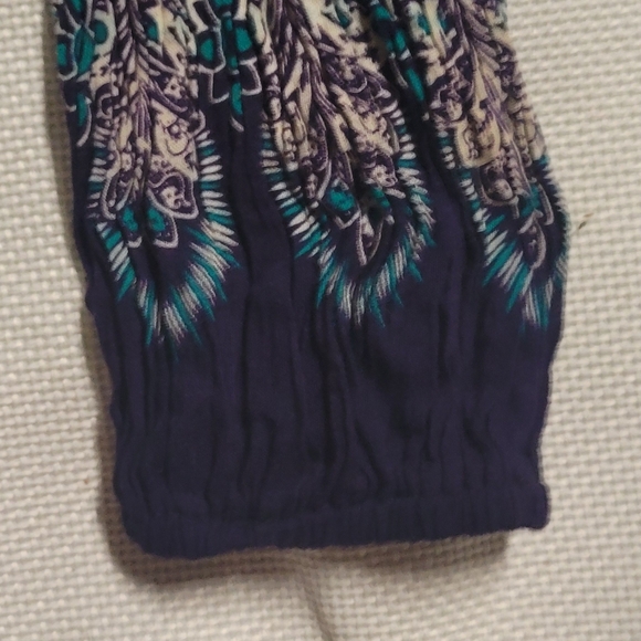 Bohemian Patterned Pants in Blue and Cream - Picture 6 of 6